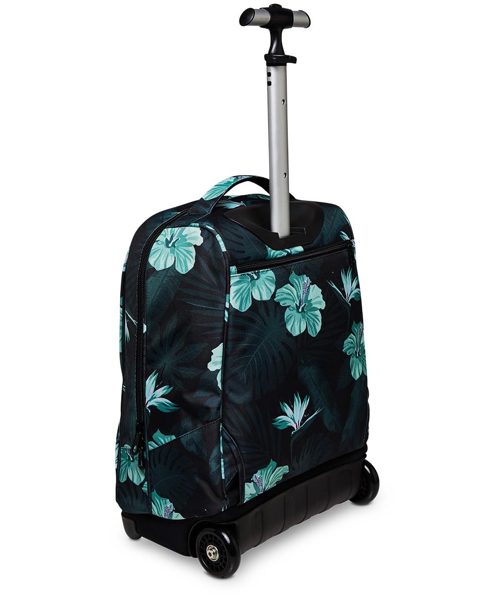 invicta-trolley-scuola-fantasy-hibiscus-azzurro-e-verde-2-in-1-con-spallacci-zai image 5