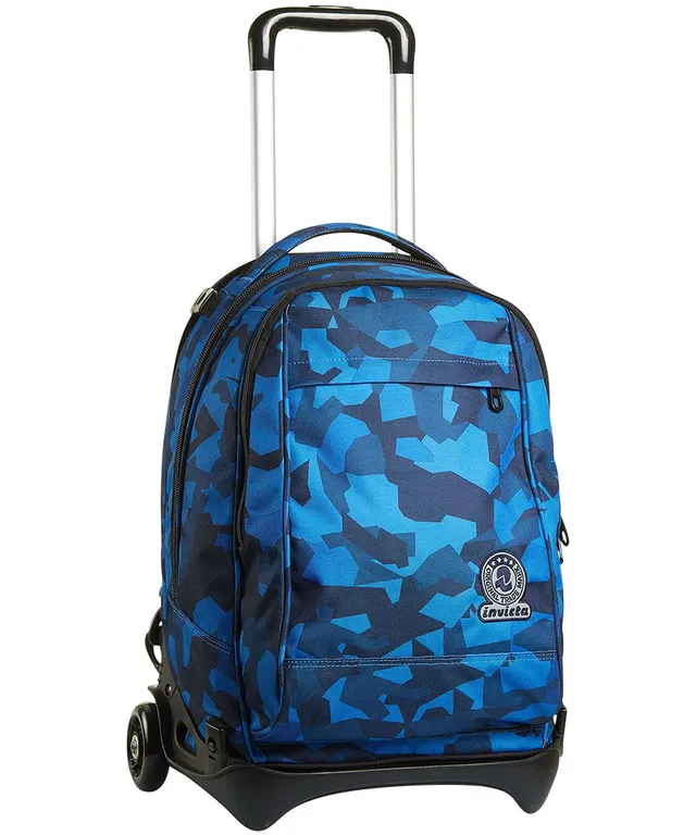 invicta-trolley-scuola-tech-blu-camo-squared-3-in-1-zaino-con-carrello-sganciabi image 1