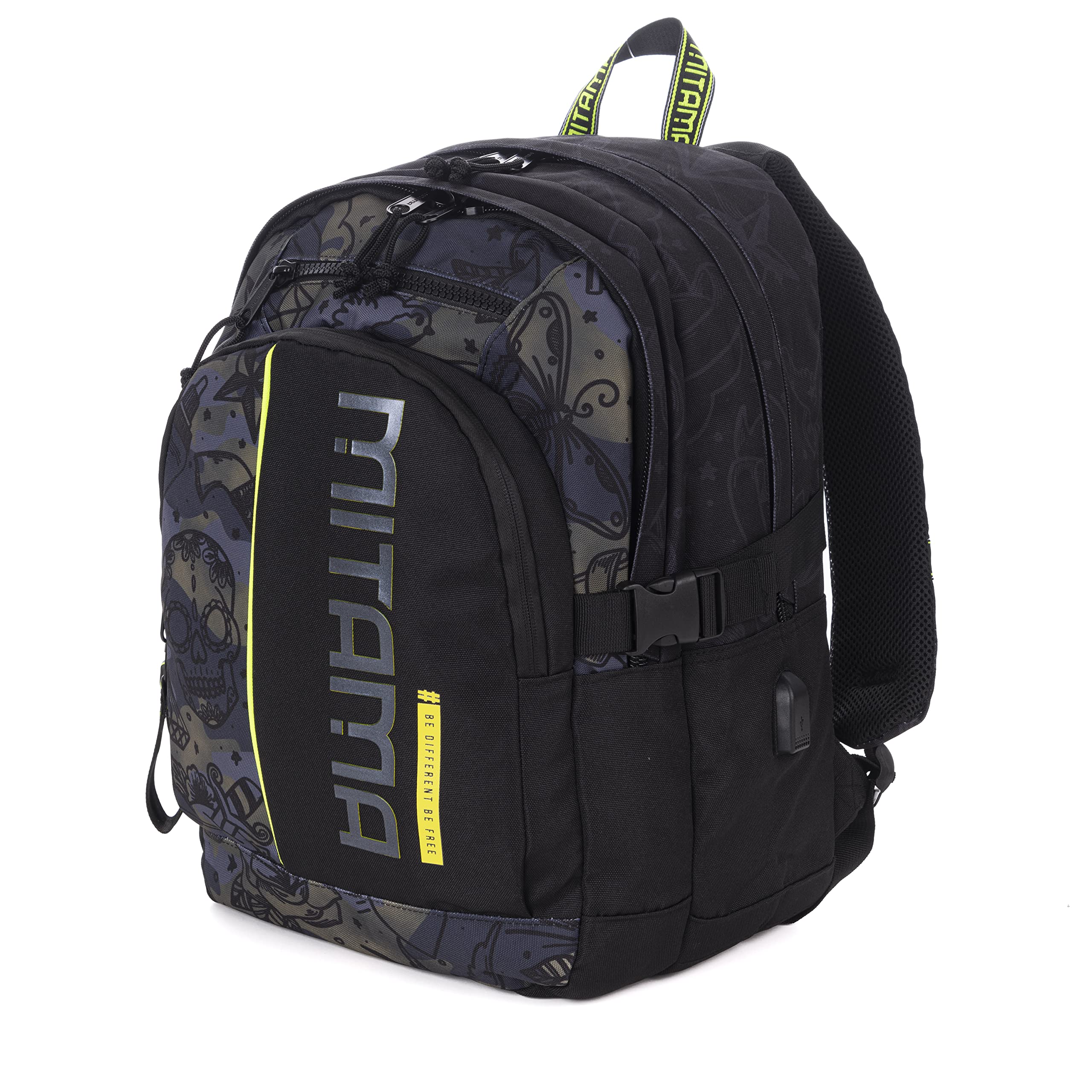 mitama-zaino-bdbf-army-30-l-con-usb-e-porta-pc-scuola-e-tempo-libero image 1