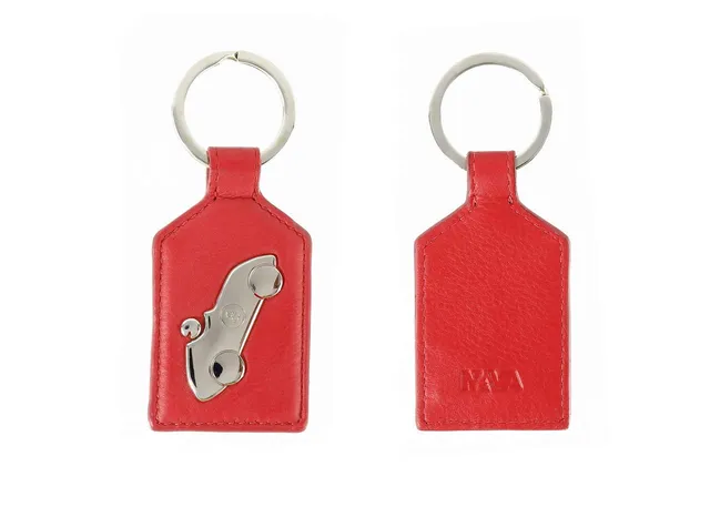 nava-design-smooth-portachiavi-in-pelle-rosso-con-automobile-10-x-4-cm image 1