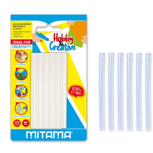 mitama-colla-a-caldo-trasparente-stick-per-pistola-12-pezzi image 1