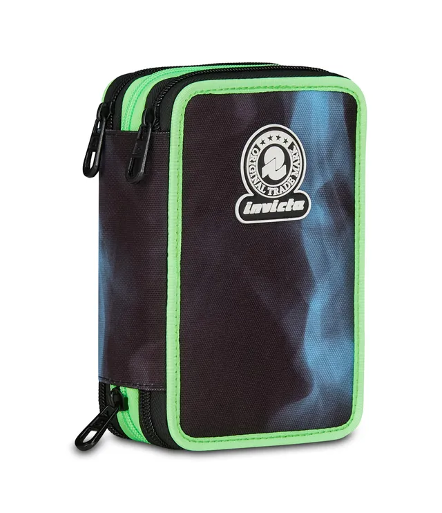 invicta-3-zip-fantasy-astuccio-scuola-blu-triplo-scomparto-accessoriato image 1