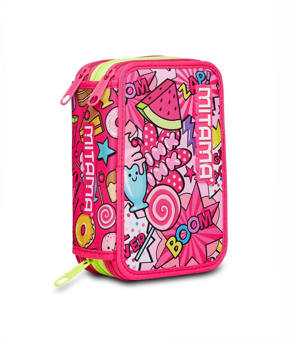 mitama-triplo-candy-boom-astuccio-scuola-3-scomparti-rosa image 1