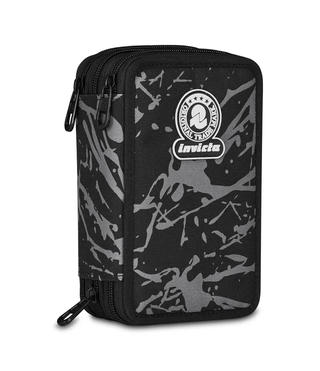 invicta-astuccio-scuola-3-zip-fantasy-nero-completo image 1