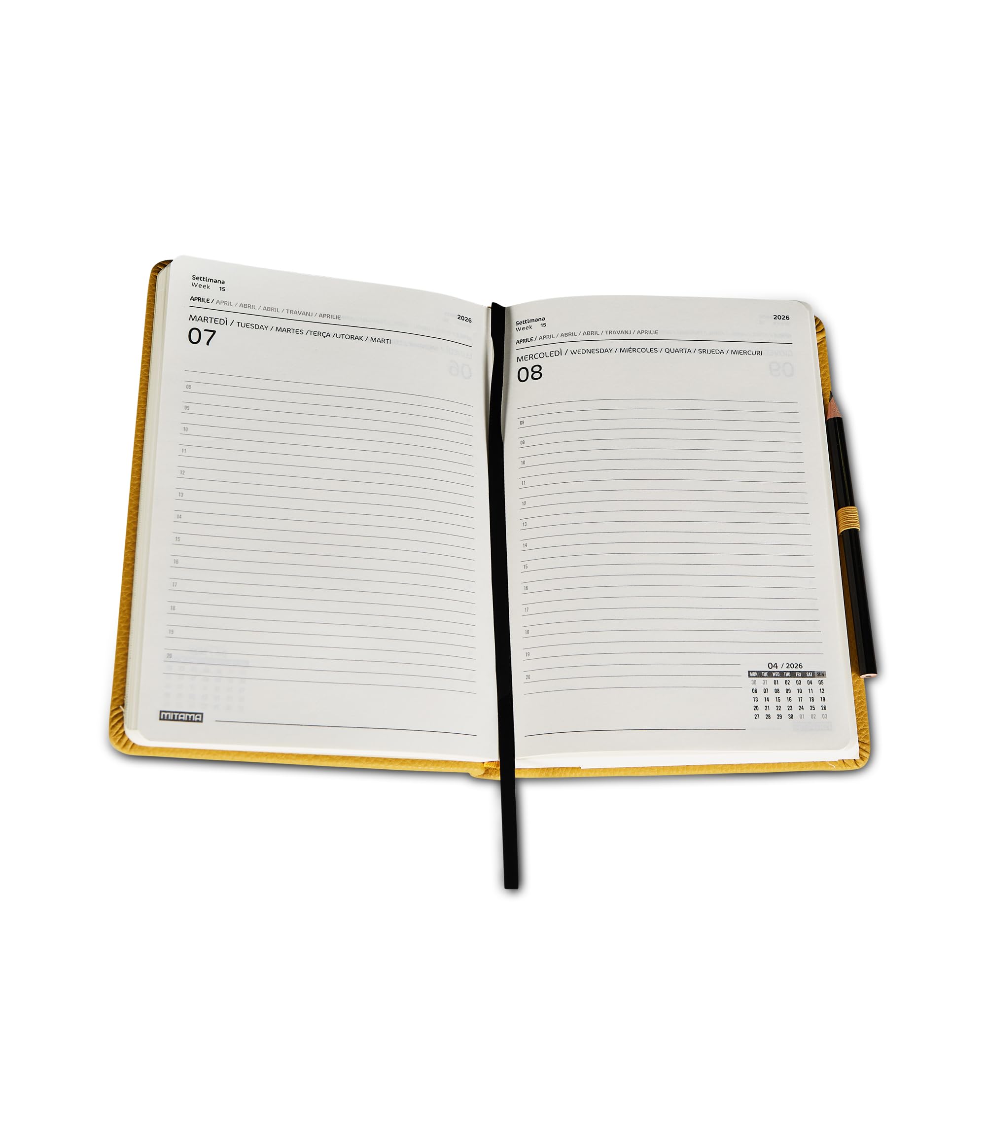 mitama-agenda-giornaliera-2026-elegance-eco-pelle-beige-15x21-cm image 3