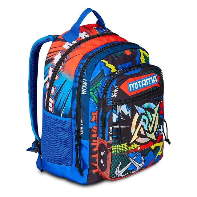 mitama-mysterious-warriors-zaino-scuola-triplo-scomparto-30-lt-blu-e-arancione image 1