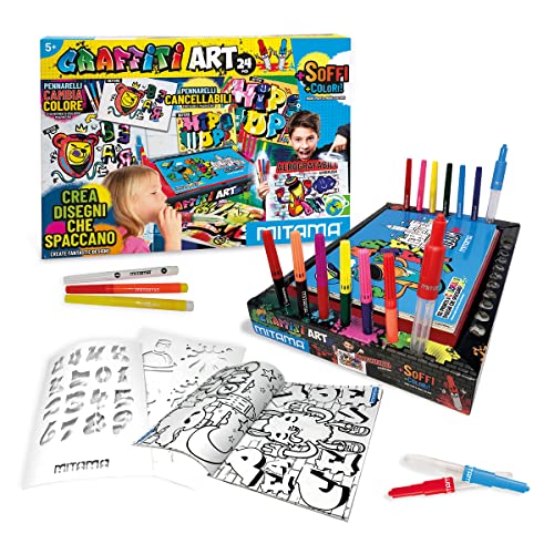 mitama-graffiti-art-kit-creativo-24-pz-con-aerografi-e-stencil-28x39-5x5-cm image 7