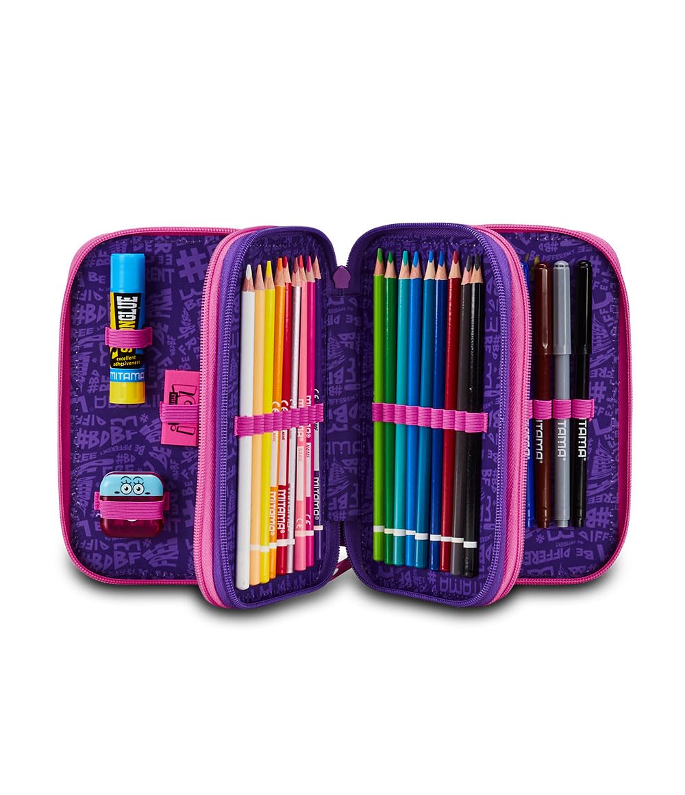 mitama-hey-dye-astuccio-scuola-3-scomparti-completo-47-pz image 2