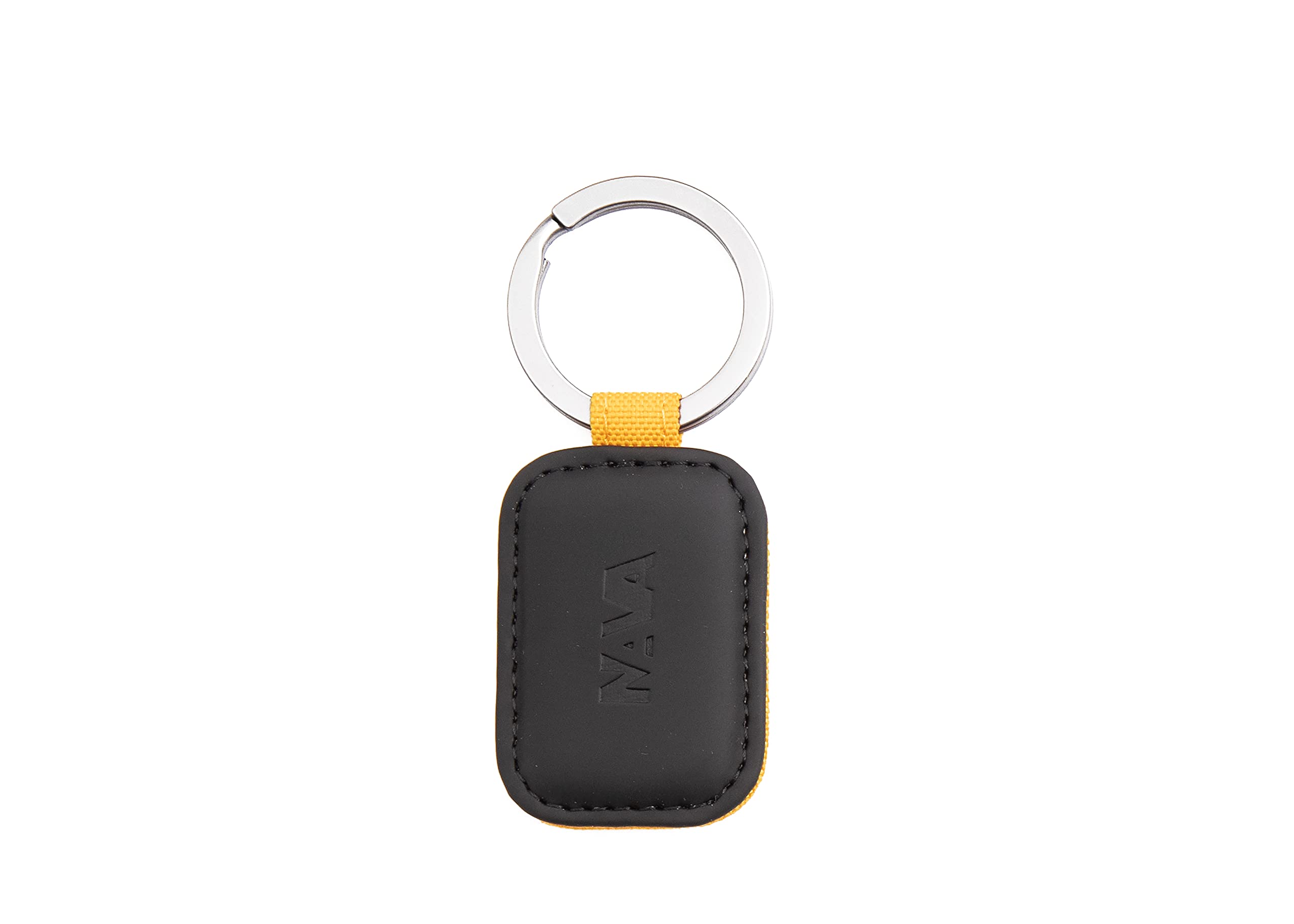 nava-design-twin-portachiavi-ovale-pu-e-tessuto-giallo-9-x-3-cm image 1