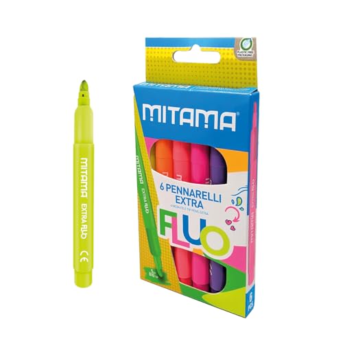 mitama-extra-fluo-pennarelli-punta-maxi-5-mm-astuccio-6-pz-neon image 4