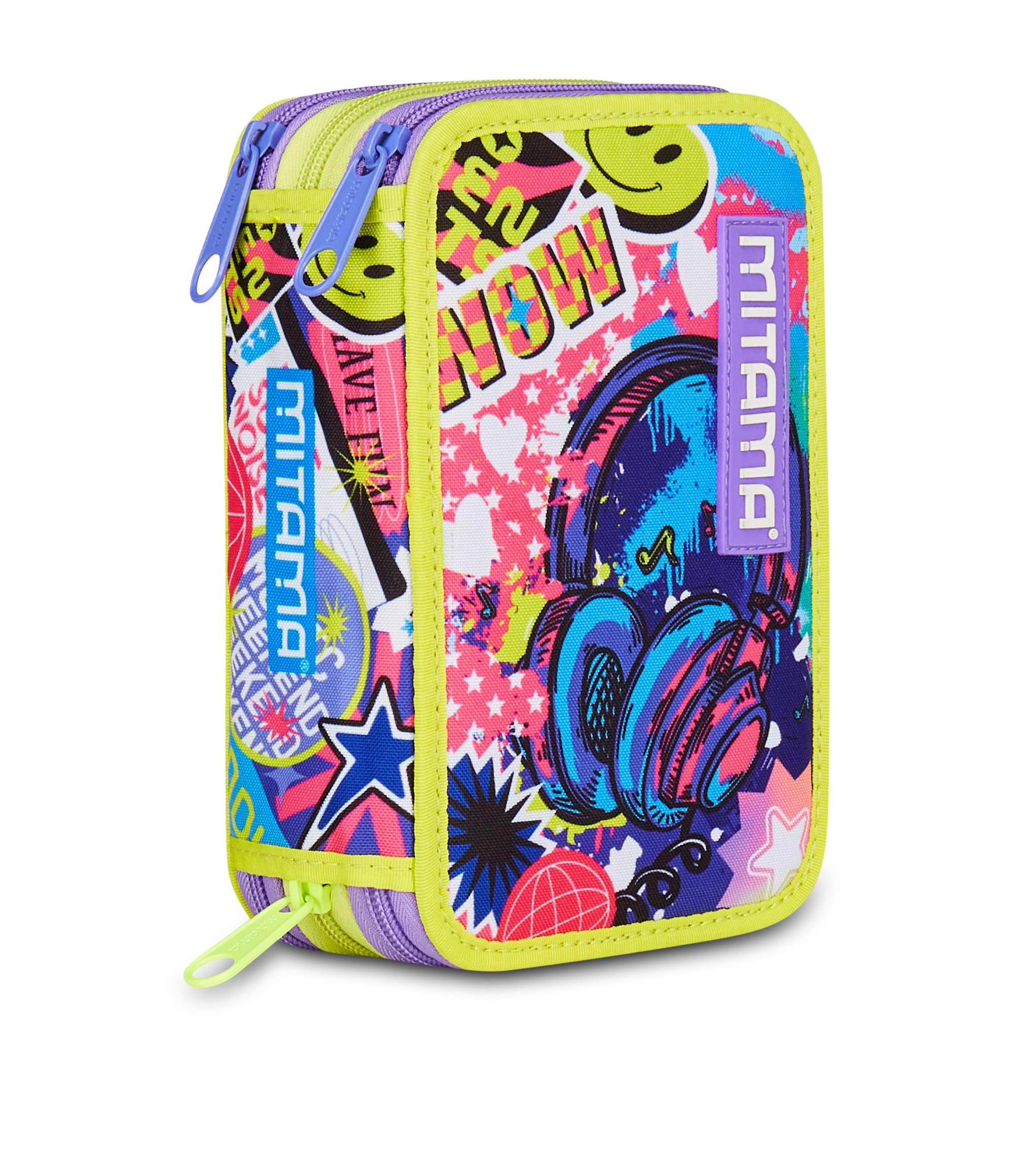 mitama-triplo-music-sticker-astuccio-scuola-3-scomparti-47-pz-completo image 1