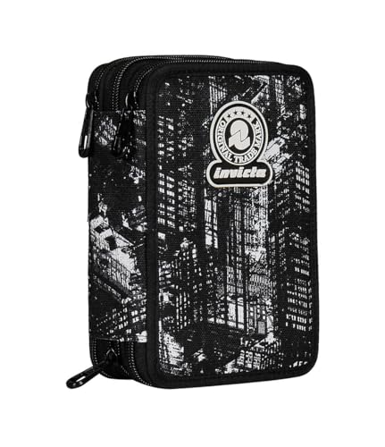 invicta-3-zip-fantasy-nero-astuccio-scuola-triplo-completo-44-pz image 8