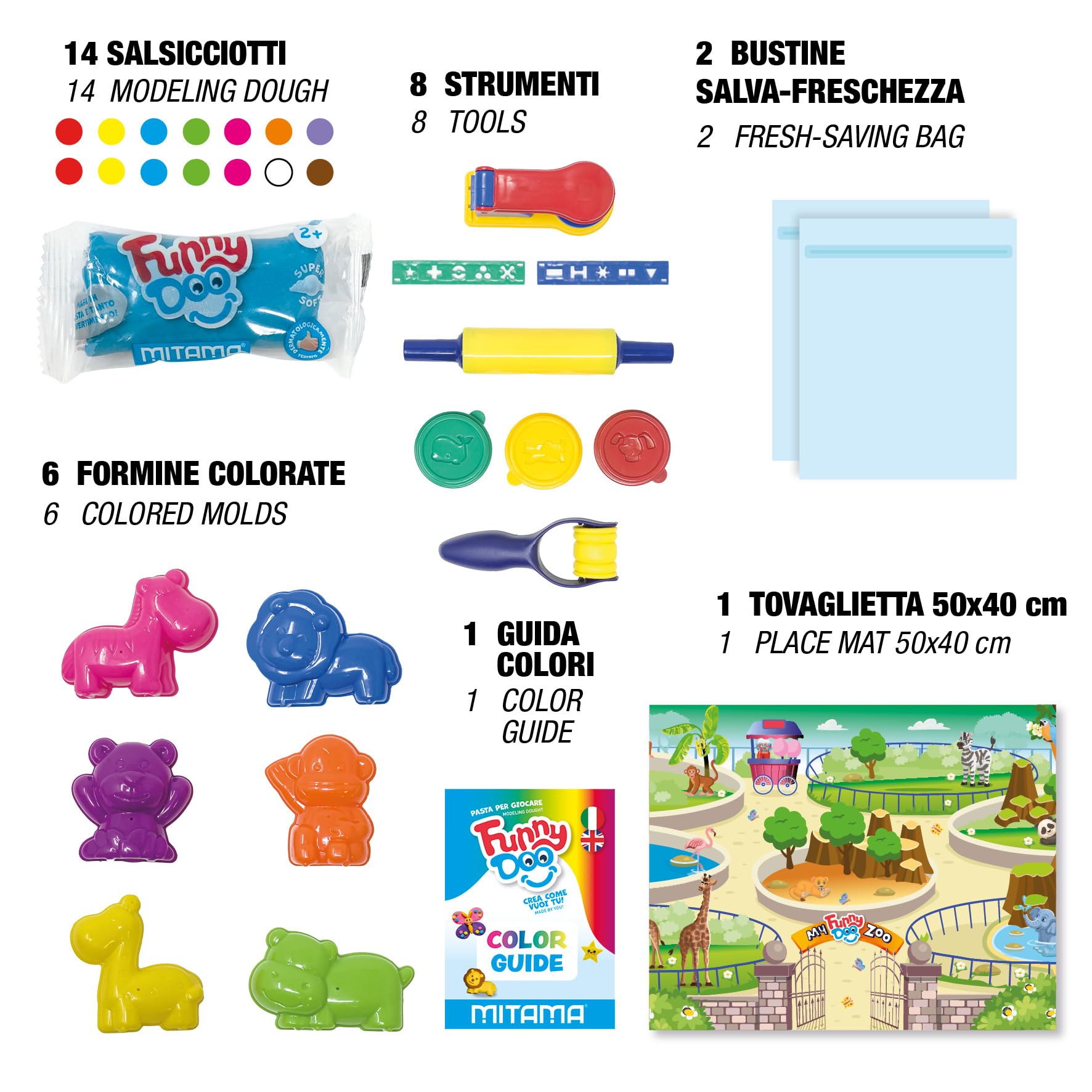 mitama-my-zoo-bag-funny-doo-pasta-da-modellare-30-pezzi-con-formine-zoo image 4