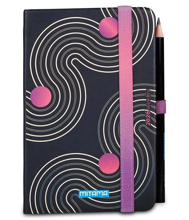 mitama-agenda-settimanale-2026-pocket-nero-fucsia-9x14-cm-18-mesi image 1