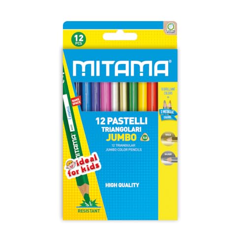 mitama-pastelli-jumbo-triangolari-mina-5-0-mm-12-colori-con-2-metallici image 5
