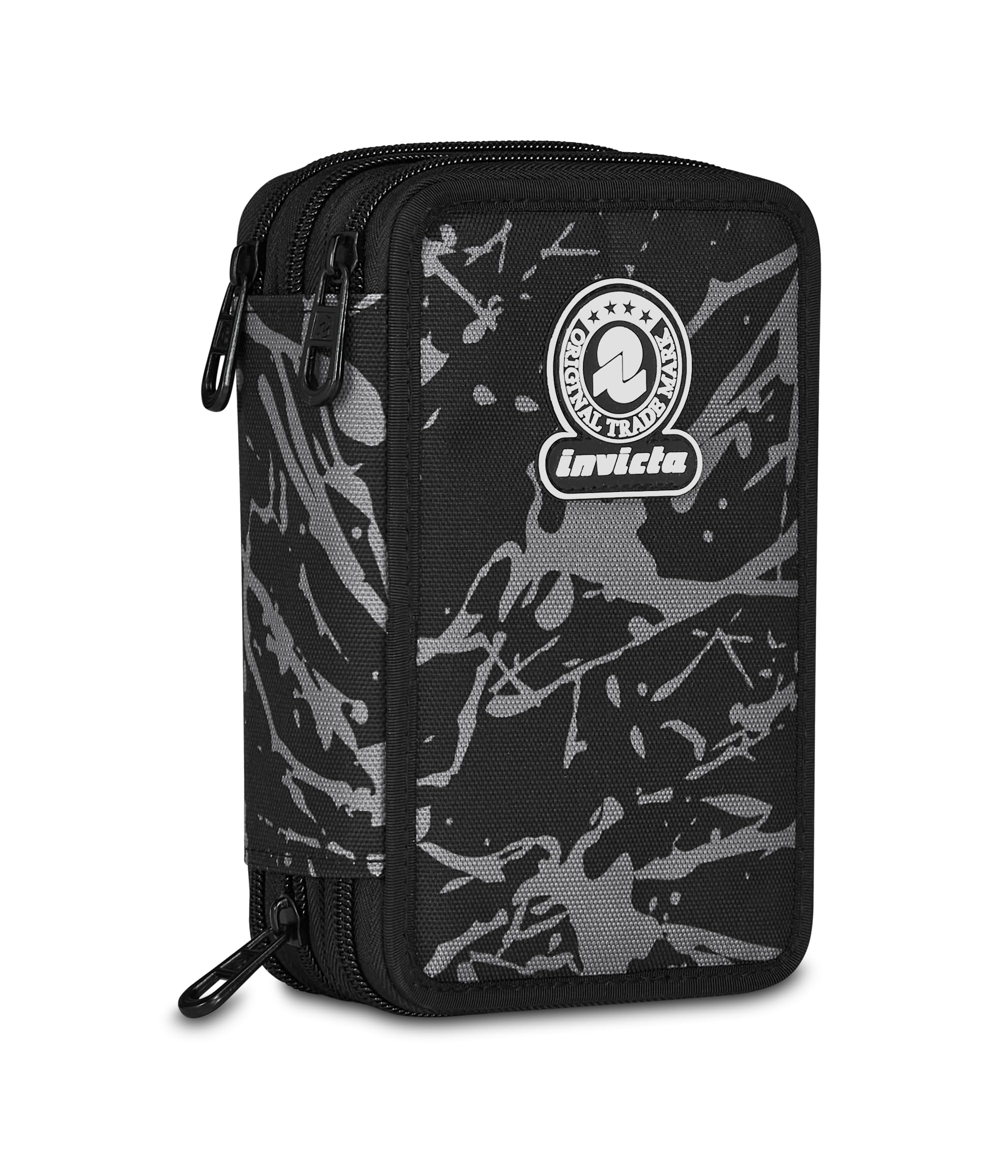 invicta-astuccio-scuola-3-zip-fantasy-nero-completo image 1
