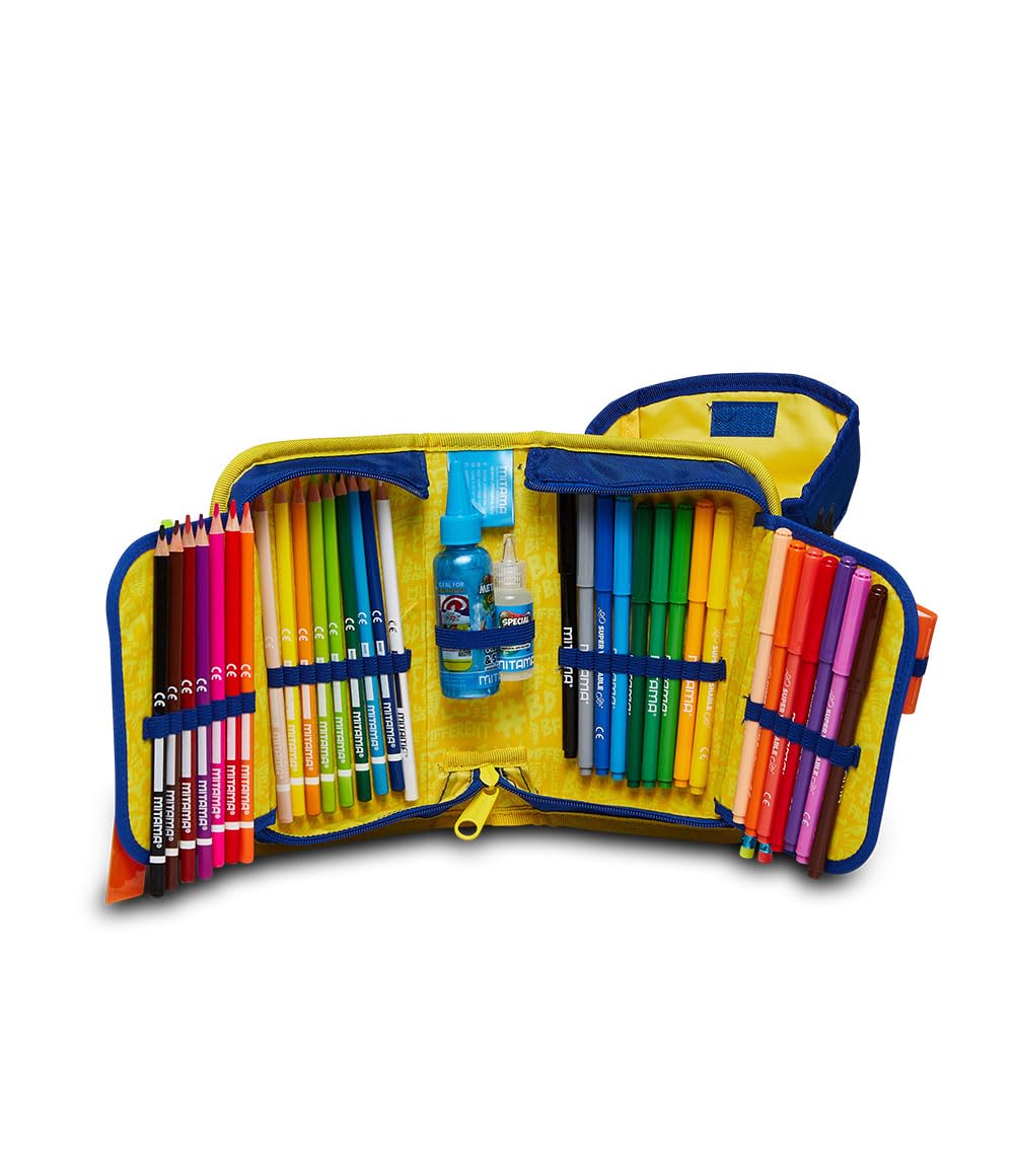 mitama-upside-speedy-astuccio-scuola-1-zip-blu-43-pezzi image 2