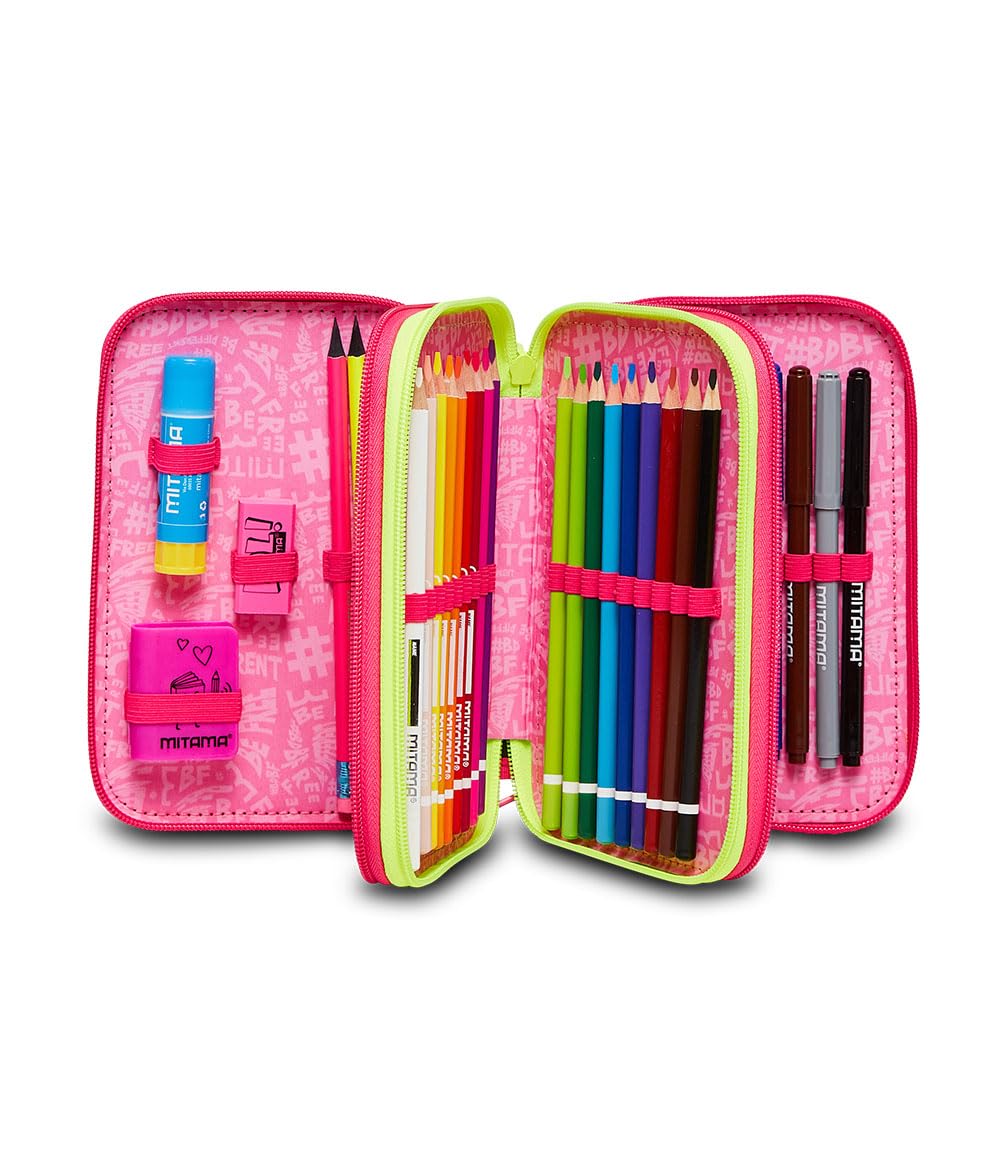 mitama-triplo-candy-boom-astuccio-scuola-3-scomparti-rosa image 2