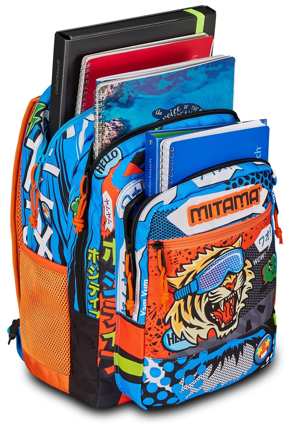 mitama-tiger-wild-zaino-scuola-triplo-scomparto-blu-e-nero image 7