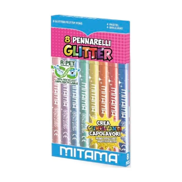 mitama-pennarelli-glitter-triangolari-punta-fine-8-pezzi image 1