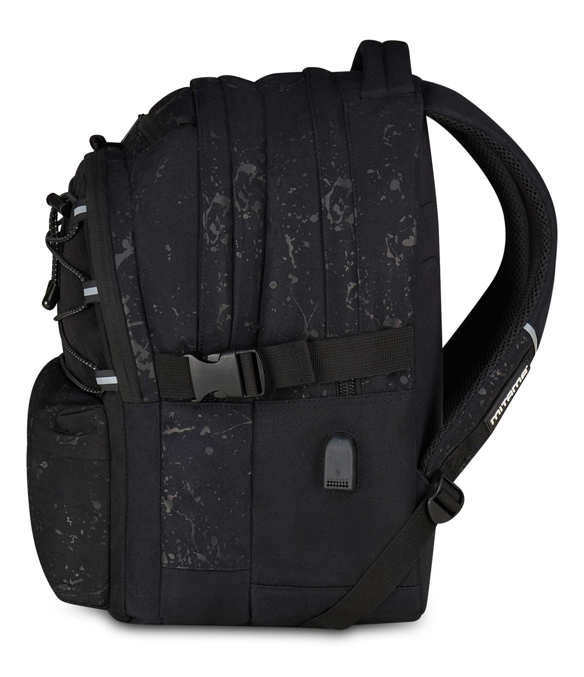 mitama-bdbf-black-splash-zaino-scuola-triplo-scomparto-nero-con-usb image 5