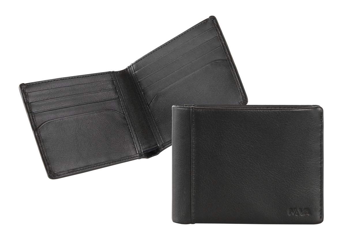 nava-design-smooth-portafoglio-uomo-slim-8-slot-portamonete-nero-con-bottone image 1