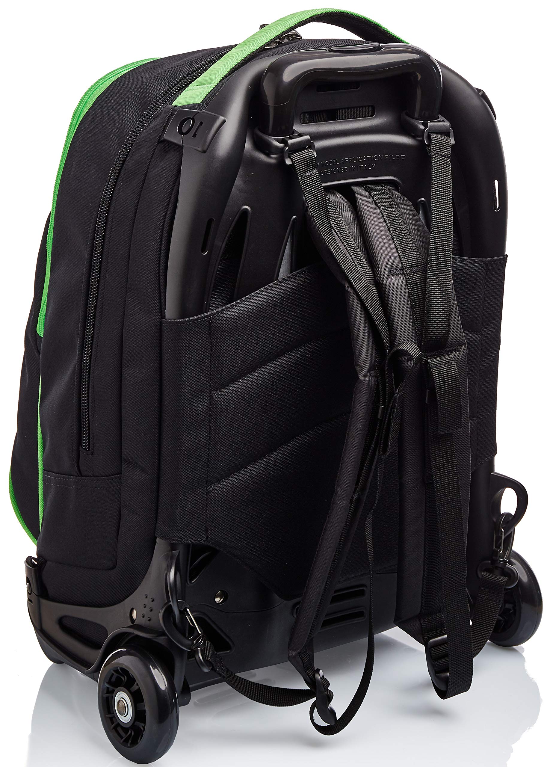 invicta-trolley-tech-scuola-3-in-1-nero-verde-34-l-con-zaino-sganciabile image 5