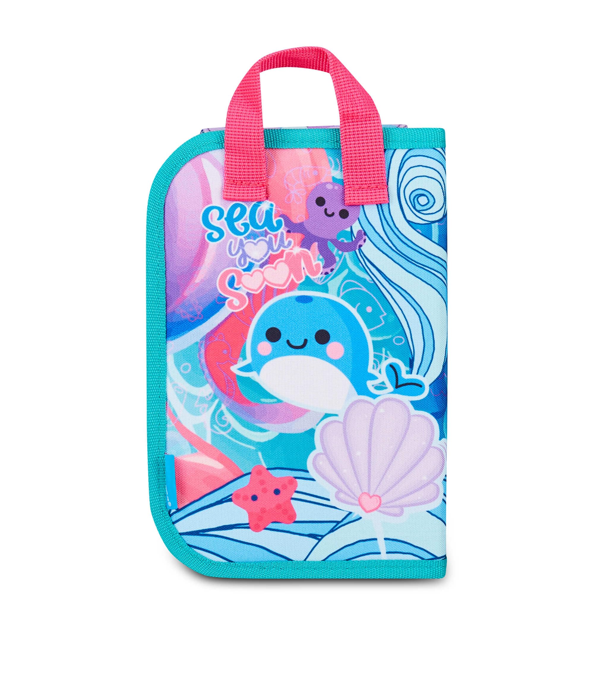 mitama-astuccio-scuola-4-zip-turchese-triplo-scomparto-completo image 4