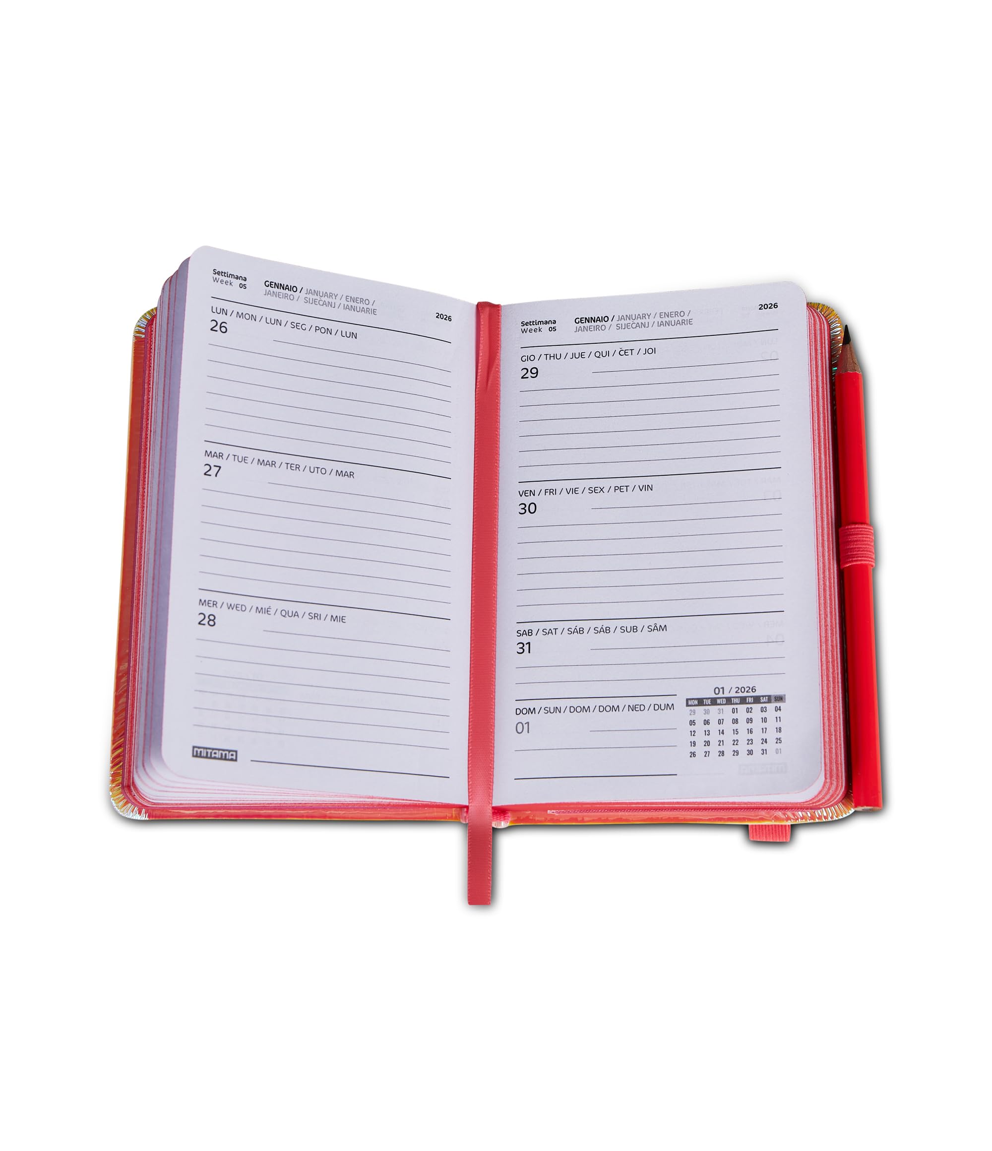 mitama-pocket-sunset-lilla-agenda-settimanale-2026-9x14-cm-18-mesi image 3