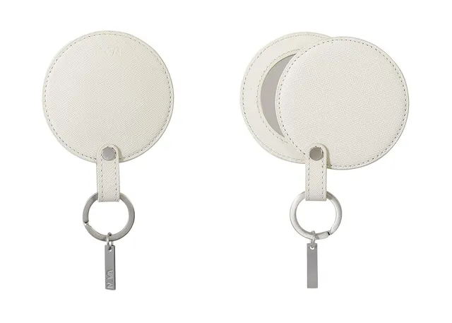 nava-design-via-durini-portachiavi-in-pelle-con-specchietti-bianco-panna-8x10-cm image 1