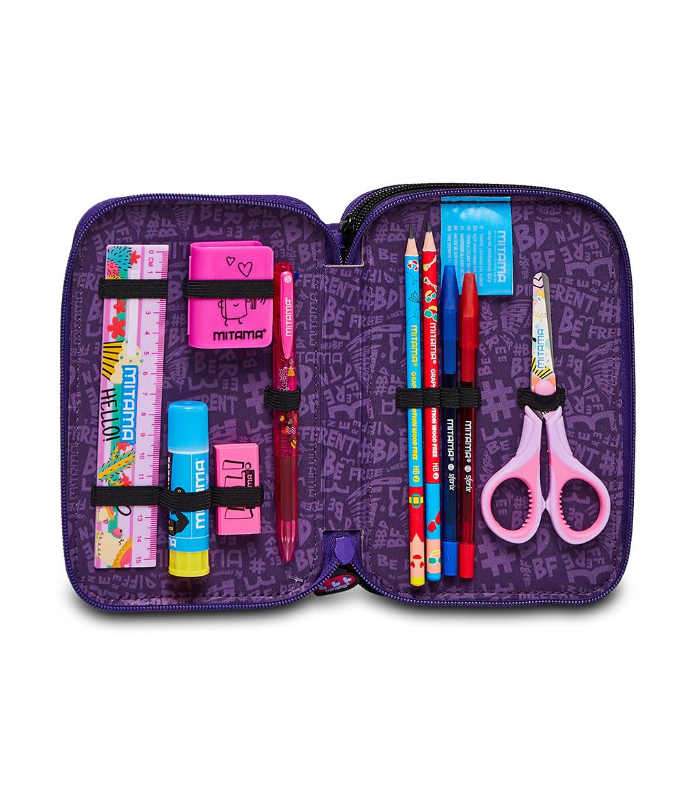 mitama-astuccio-scuola-3-scomparti-super-triplo-chic-nero-completo-47-pz image 5