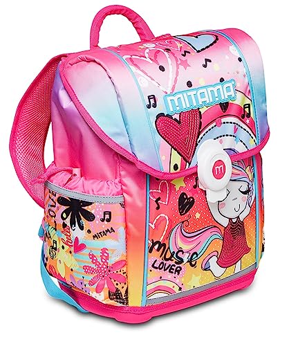 mitama-zainetto-spinny-rosa-doppio-scomparto-impermeabile-bambina image 7