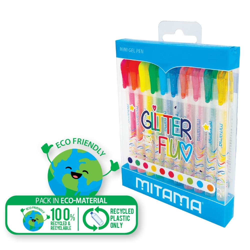 mitama-mini-penne-gel-glitter-e-neon-10-pezzi-1-mm-in-pet-box image 3