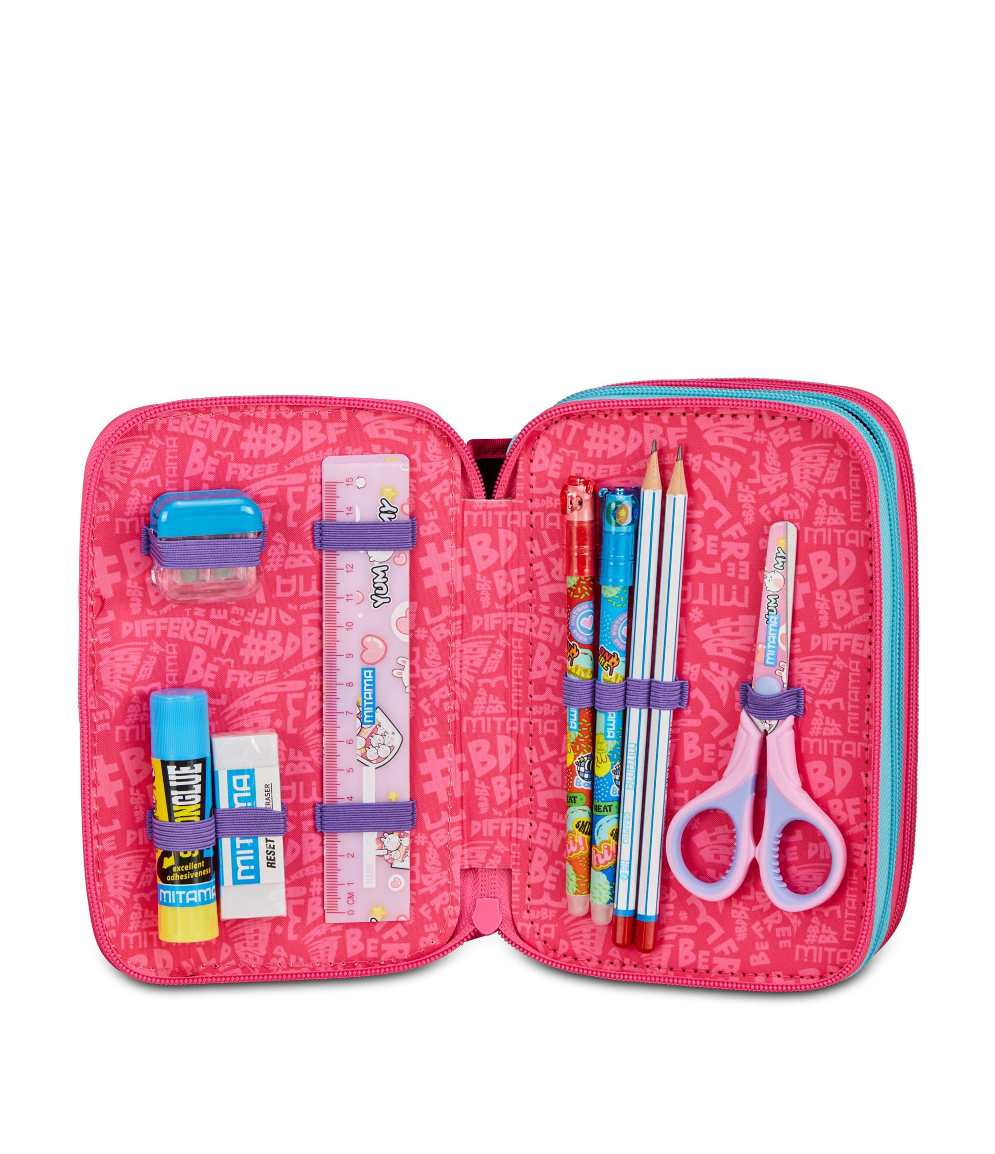 mitama-astuccio-scuola-3-scomparti-super-triplo-bubble-dreams-47-pz-completo-bam image 3
