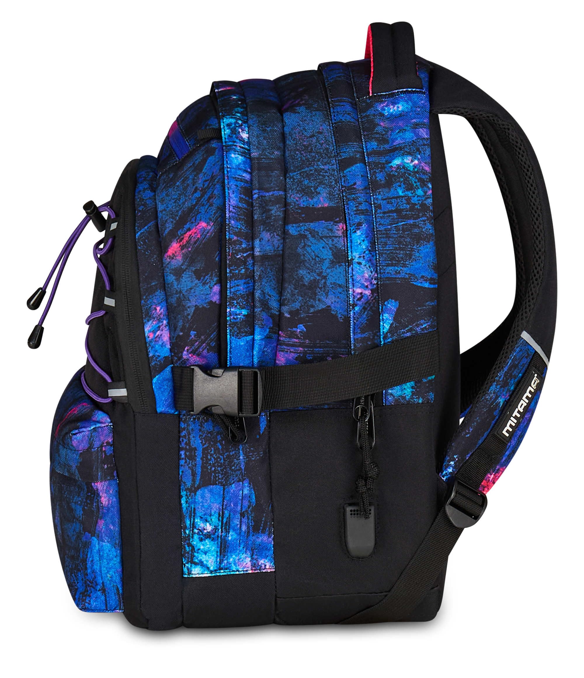 mitama-bdbf-purple-brush-zaino-scuola-triplo-scomparto-viola-con-usb image 5