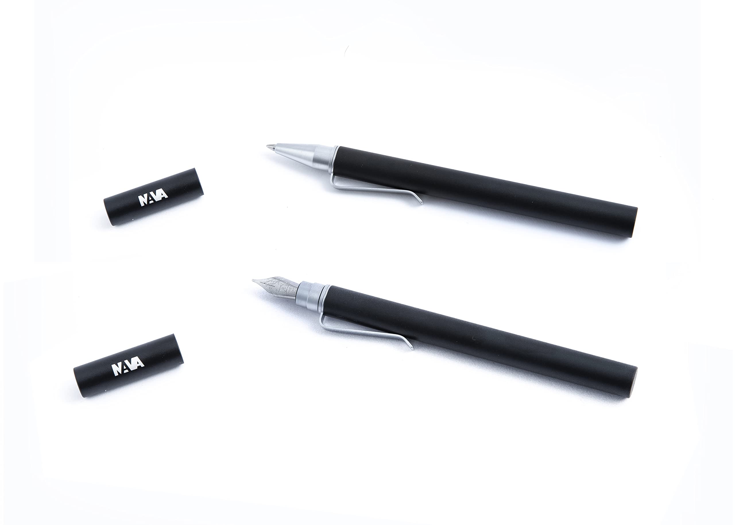 nava-design-magnetica-set-penna-sfera-stilografica-nero-argento-11-cm image 2