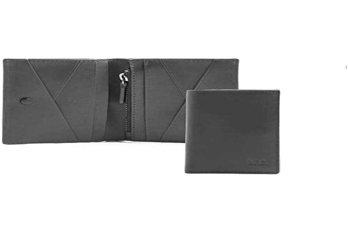 nava-design-metric-portafoglio-uomo-pelle-rfid-5-cc-zip-grigio-giallo-10-x-8-cm image 6