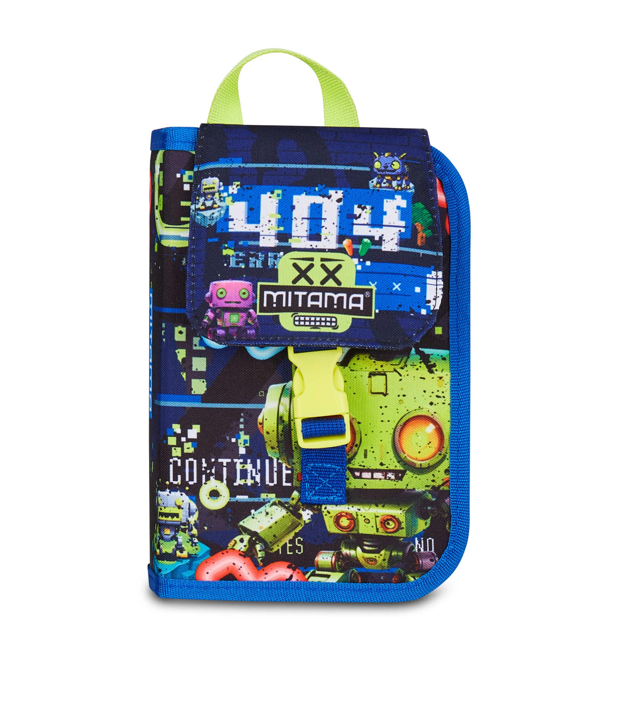 mitama-astuccio-scuola-4-zip-blu-triplo-scomparto-completo-di-penne-e-colori image 1