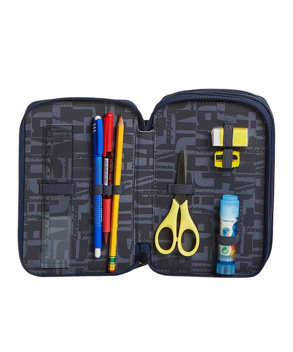 invicta-astuccio-scuola-3-zip-blu-triplo-scomparto-completo image 3