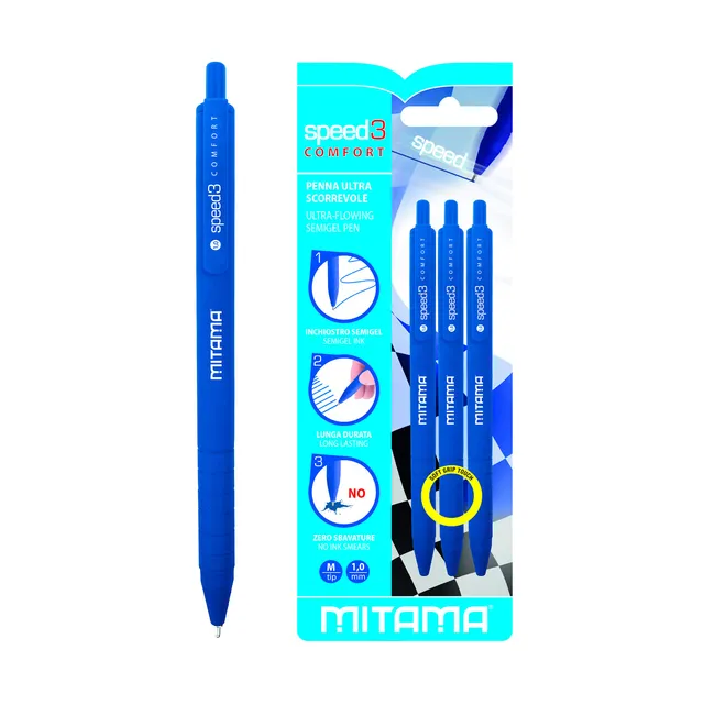 mitama-speed3-penna-a-scatto-semi-gel-1mm-nero-3-pezzi image 1