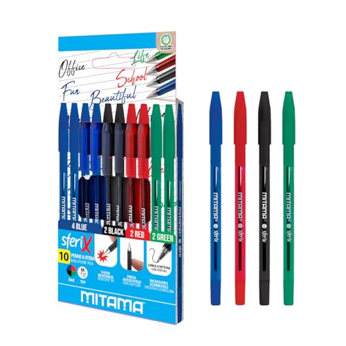 mitama-sferix-penne-a-sfera-colori-assortiti-confezione-da-10-pezzi-1-0-mm image 2