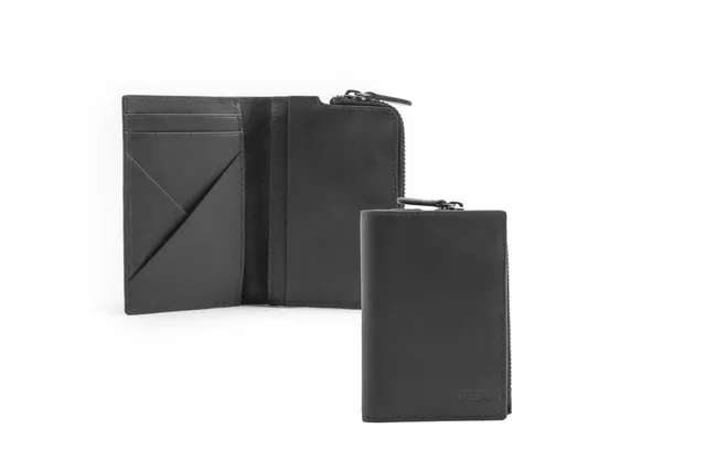 nava-design-metric-porta-carte-in-pelle-con-portamonete-6-carte-nero-12x8-cm image 1