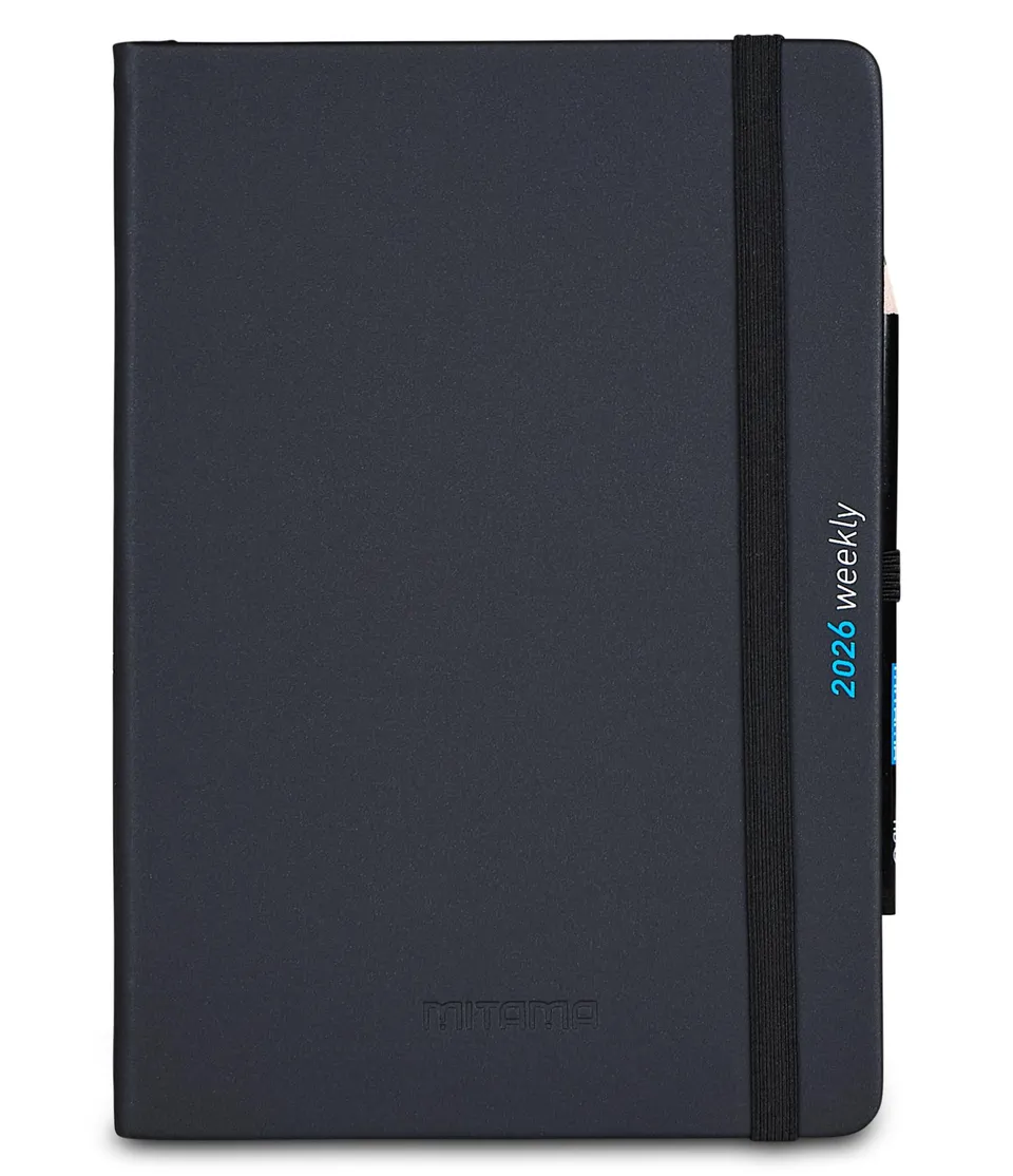 mitama-agenda-settimanale-2026-nera-18-mesi-15x21-cm-con-elastico image 1