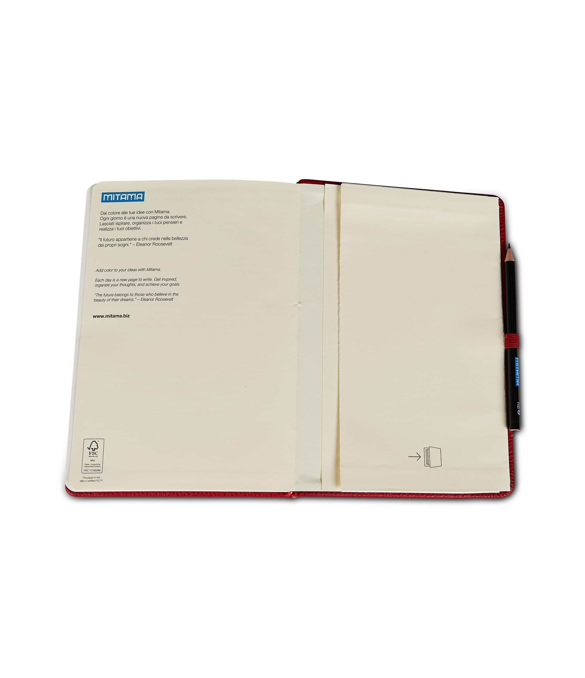 mitama-agenda-giornaliera-2026-elegance-eco-pelle-rossa-15x21-cm image 4