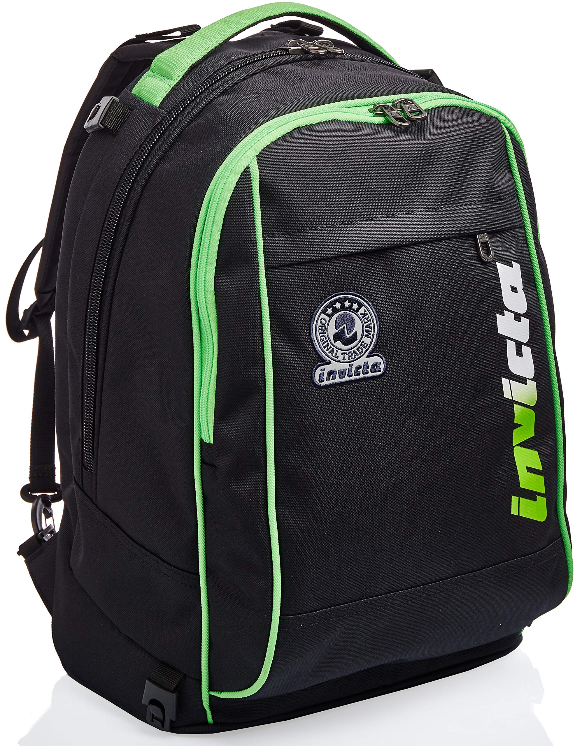 invicta-trolley-tech-scuola-3-in-1-nero-verde-34-l-con-zaino-sganciabile image 7