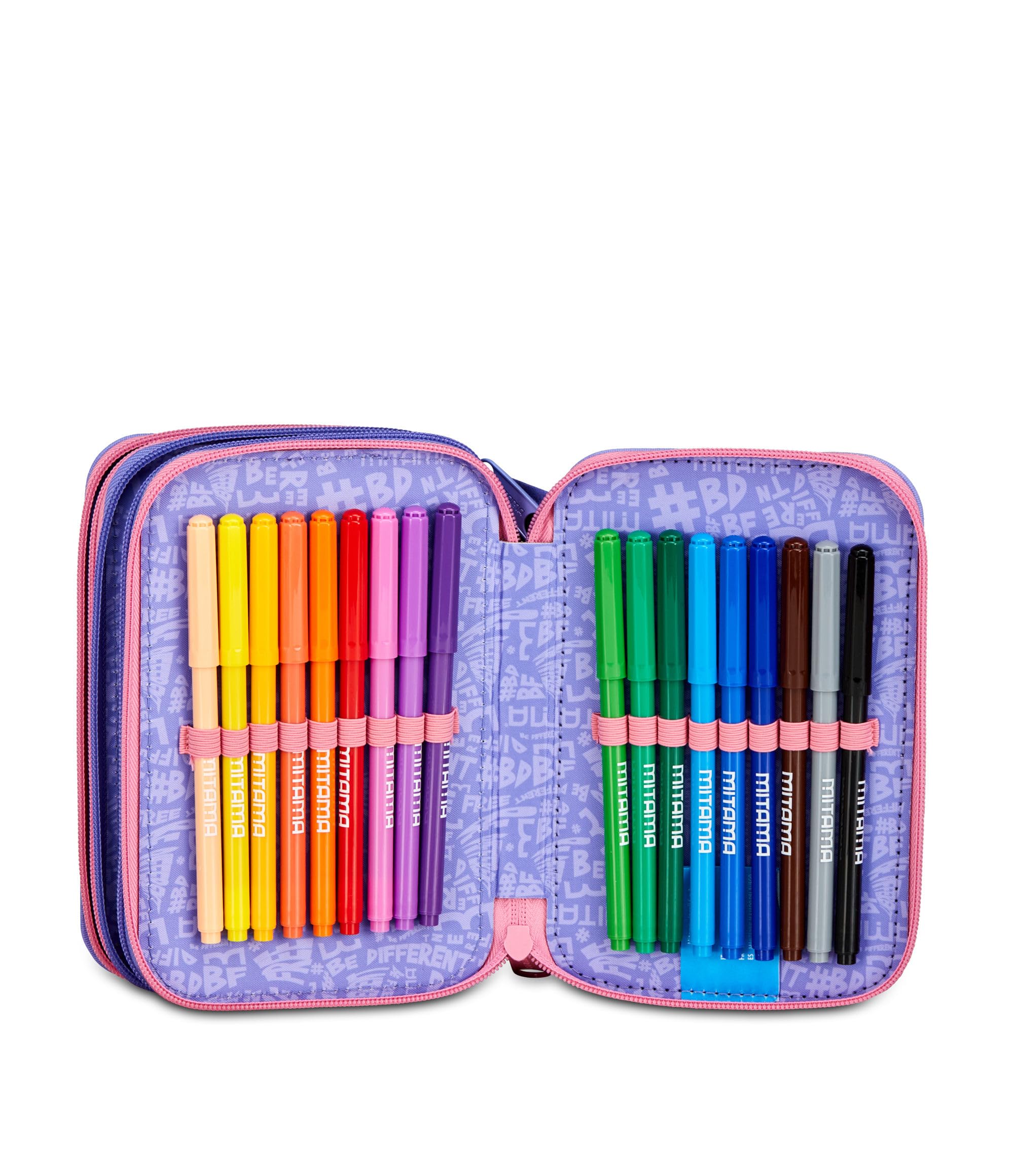 mitama-astuccio-scuola-3-scomparti-triplo-rainbow-dream-completo-47-pz image 5