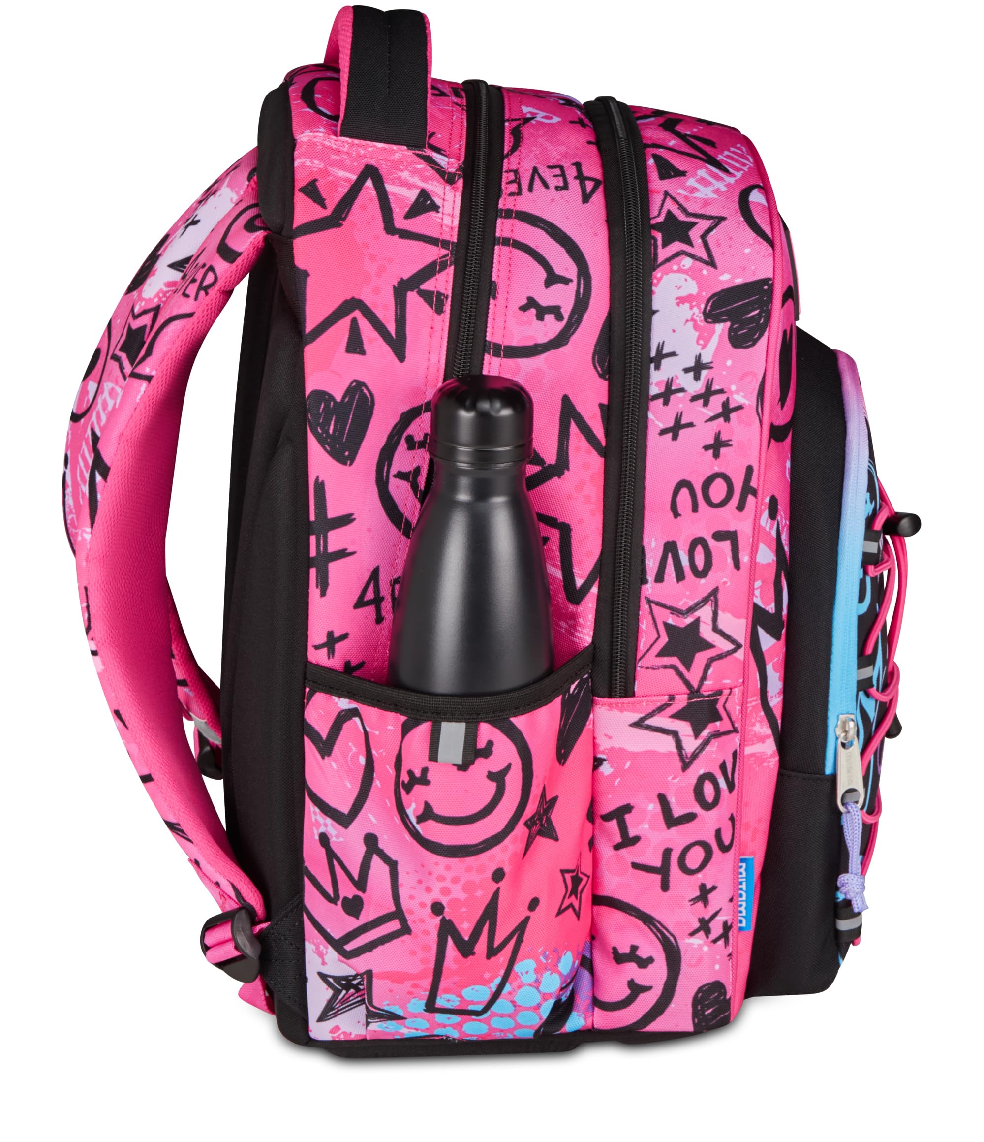 mitama-m-power-rocknlove-zaino-scuola-elementare-triplo-scomparto-rosa image 3