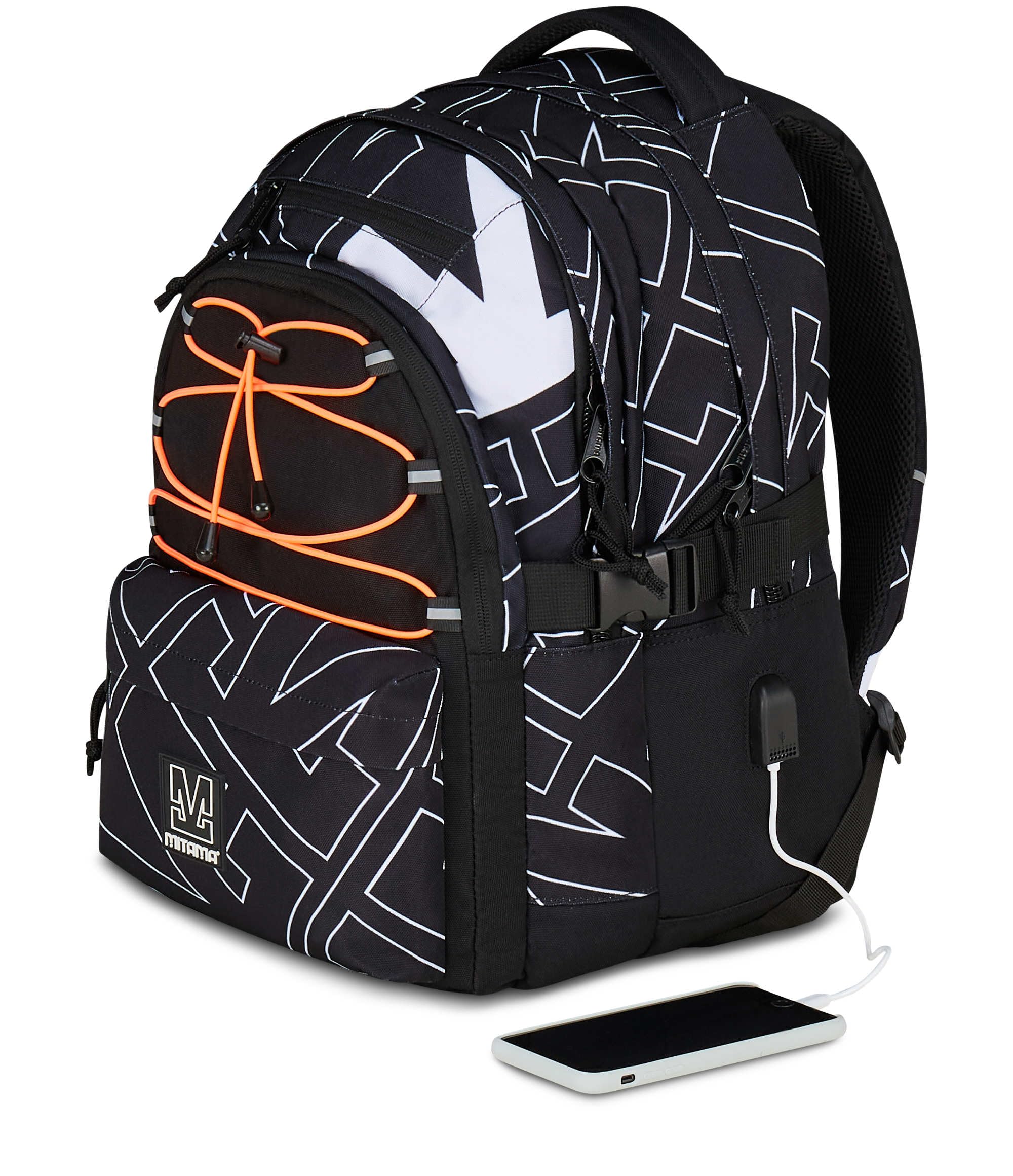 mitama-bdbf-legacy-zaino-scuola-nero-triplo-scomparto-con-usb image 6
