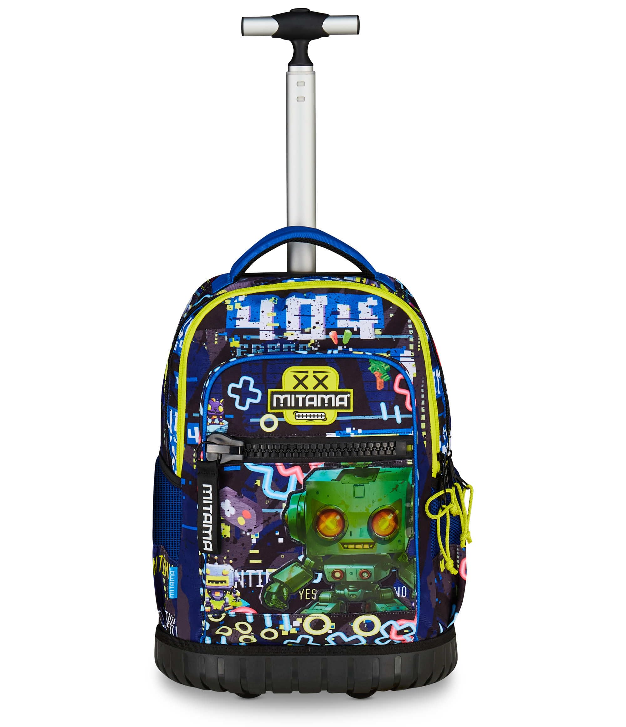 mitama-trolley-scuola-run-maxi-gaming404-blu-doppio-scomparto image 2
