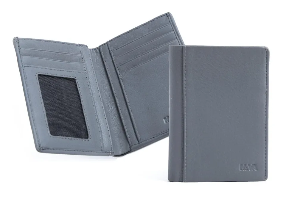 nava-design-smooth-portafoglio-uomo-verticale-in-pelle-grigio-13x9-cm-7-carte image 1